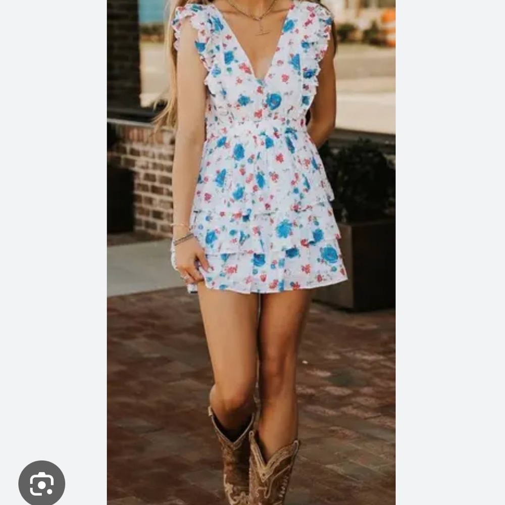 LoveShackFancy Bennett cotton floral ruffle mini dress - Picture 2 of 12